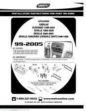 Metra Electronics 99-2005 Installation Instructions Manual