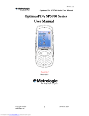 Metrologic SP5721-00660 - SP5700 OptimusPDA - Win CE 5.0 520 MHz User Manual