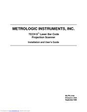 Metrologic TECH 8 Installation And User Manual