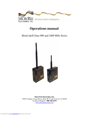Microtek MiniLink Data 900 Series Operation Manual