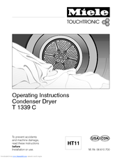 Miele T 1339CI  CONDENSER - OPERATING Operating Instructions Manual