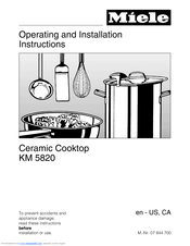 Miele KM 5820 Operating And Installation Instructions