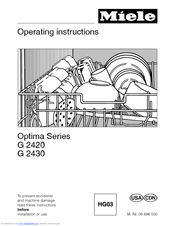 Miele OPTIMA G 2430 Operating Instructions Manual