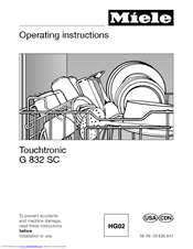 Miele G 832 SC Operating Instructions Manual