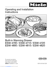 Miele ESW4810 Operating And Installation Instructions