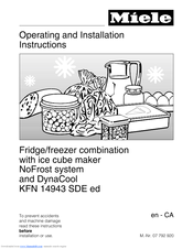 Miele KFN 14943 SDE ED Operating And Installation Instructions