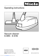 Miele VACUUM CLEANER S300I S318I BAHAMA BLUE MIDSIZE CANISTER Operating Instructions Manual