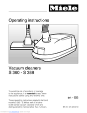 Miele S 300 Series Operating Instructions Manual