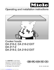 Miele DA 219-2 EXT Operating And Installation Instructions