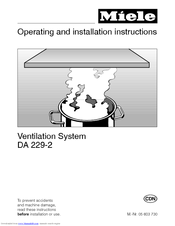 Miele DA 229-2 Operating And Installation Instructions