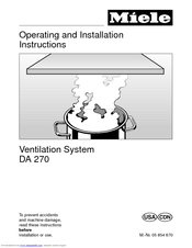 Miele DA 270 Operating And Installation Instructions