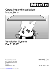 Miele DA5190 Operating And Installation Instructions
