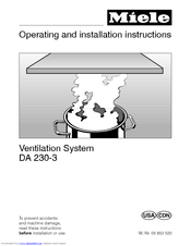 Miele DA 230-3 Operating And Installation Instructions