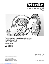 Miele Touchtronic W 3033 Operating And Installation Instructions