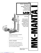 MK MK-Manta I Owner's Operating Manual