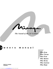 Mirage FRx-Center Owner's Manual