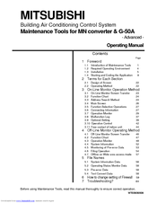 Mitsubishi Maintenance Tools Operating Manual