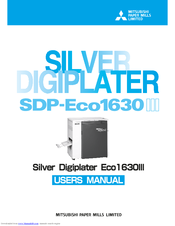Mitsubishi SILVER DIGIPLATER SDP-ECO 1630 III User Manual