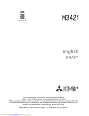 Mitsubishi Electric iMode M342i Owner's Manual