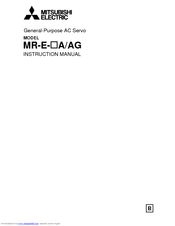 Mitsubishi Electric GENERAL PURPOSE AC SERVO MR-E- A/AG Instruction Manual