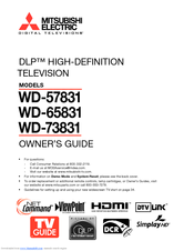 Mitsubishi Electric DLP WD-57831 Owner's Manual