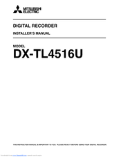 Mitsubishi Electric DX-TL4516U series Installer Manual