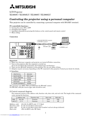 Mitsubishi XL5950U Control Manual