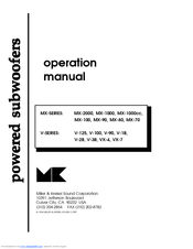 MK Sound MX-80 Operation Manual