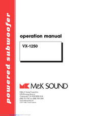 MK Sound VX-1250 Operation Manual