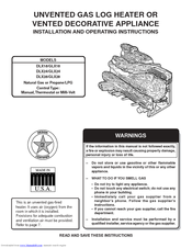 Monessen Hearth GLX18 Installation And Operating Instructions Manual