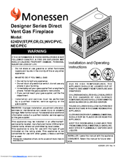 Monessen Hearth 624DVPFPEC Installation And Operating Instructions Manual