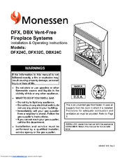 Monessen Hearth 24DFXNVC Installation And Operating Instructions Manual