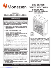 Monessen Hearth Direct Vent Gas Fireplace BDV400 Installation And Operating Instructions Manual