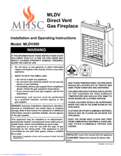 Mhsc DIRECT VENT MLDV500 Installation And Operating Instructions Manual