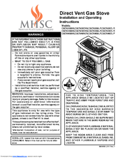 Monessen Hearth CSDV30DNV Installation And Operating Instructions Manual
