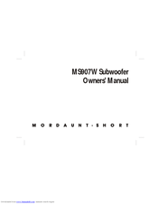Mordaunt-Short MS907W Owner's Manual