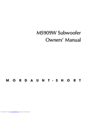 Mordaunt-Short MS909W Owner's Manual