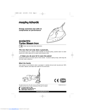 Morphy Richards ECOLECTRIC TURBO STEAM IRON Instructions Manual
