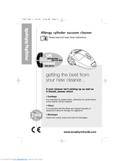 Morphy Richards Allergy cylinder vacuum cleaner Instructions Manual