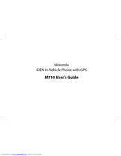 Motorola M710 User Manual