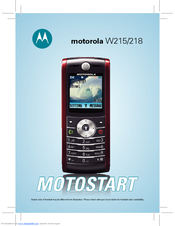 Motorola W218 Start Manual
