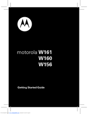 Motorola W161 Getting Started Manual