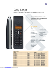Motorola D212 Specification Sheet