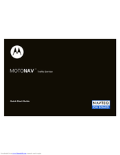 Motorola MOTONAV traffic service Quick Start Manual