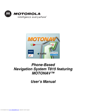 Motorola 89131N - Smartphone-Based GPS Navigation System T815 User Manual