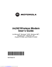 Motorola im240 - Wireless PC Card Modem User Manual