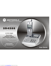 Motorola DIGITAL CORDLESS PHONE WITH ANSWERING MACHINE AND KEYPAD IN BASE-SD4581 User Manual