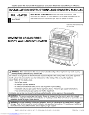 Mr. Heater Blue Flame MHVFB10LP Installation Instructions And Owner's Manual