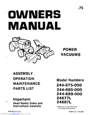 MTD 244-675-000 Owner's Manual