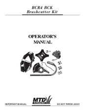 MTD BCR4 BCK Operator's Manual
